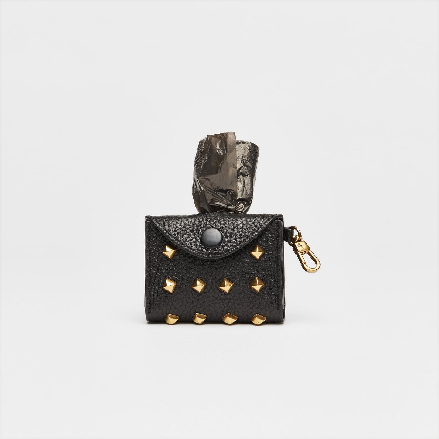 Golden Rivet Leather Pocket (Black)