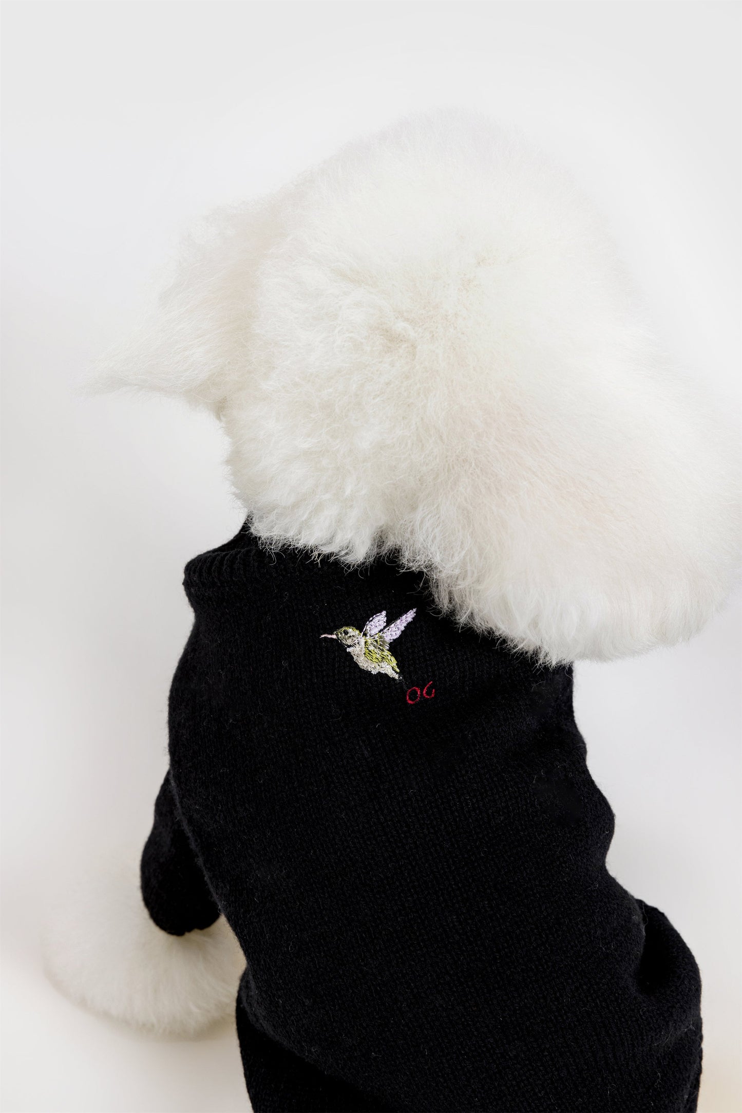 Turtleneck Long Sleeve Jumper with Embroidey Bird