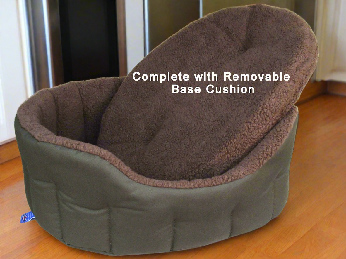 Premium Oval Bolster Style Heavy Duty Fleece Lined Machine Washable Dog Bed