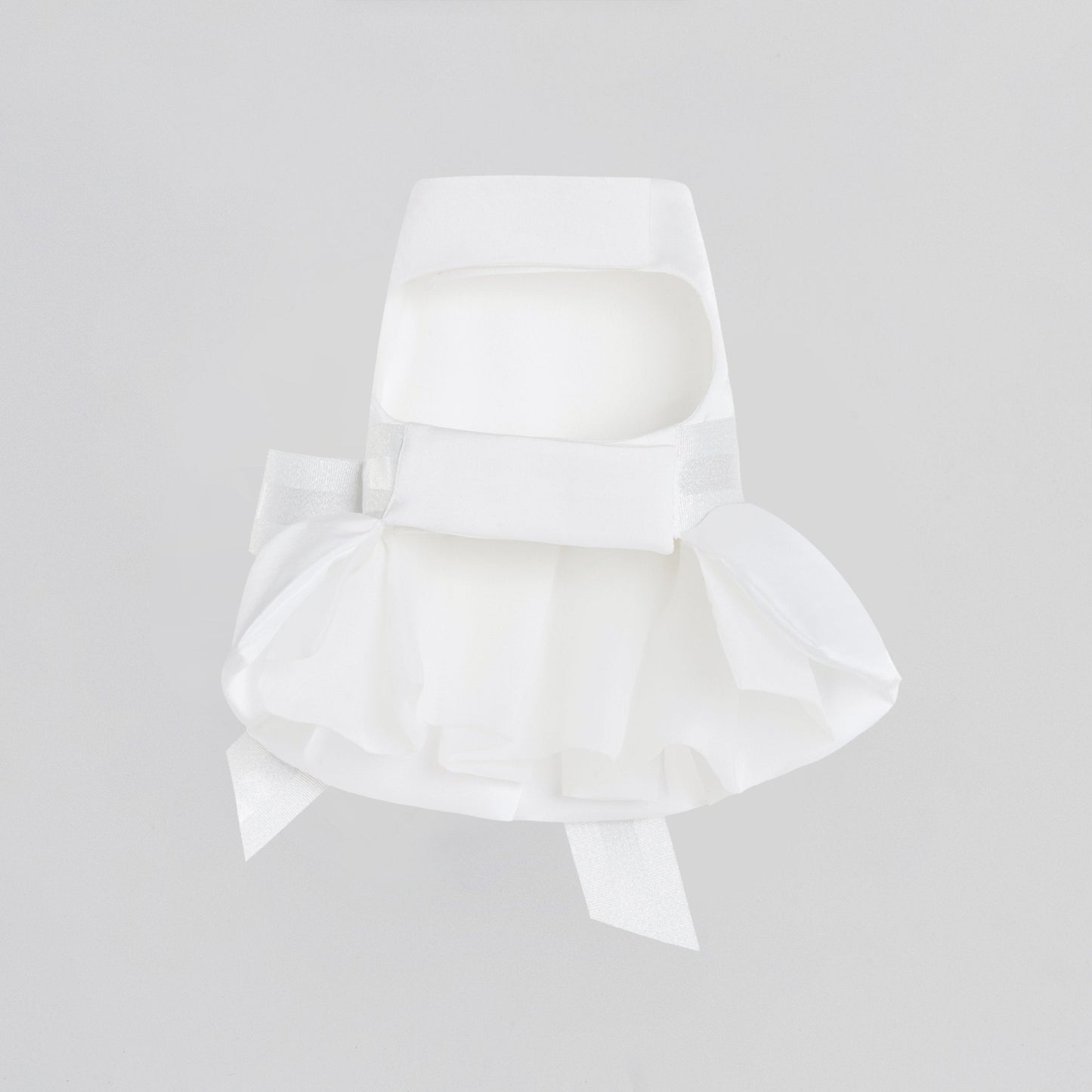 Bowknot Dress with Puff Hem (White)