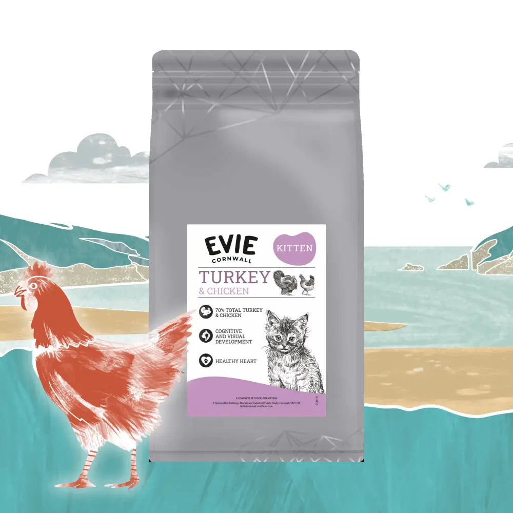 Evie Natural Dry Kitten Food Turkey With Chicken
