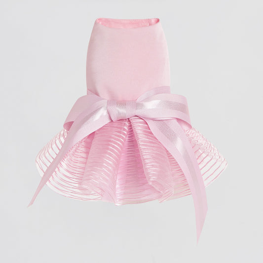 Bowknot Dress with Pleated Hem