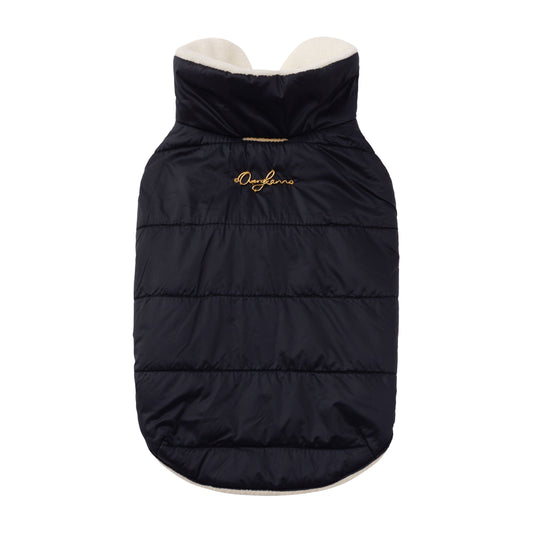 Sleeveless Puffer Jacket with Golden Logo
