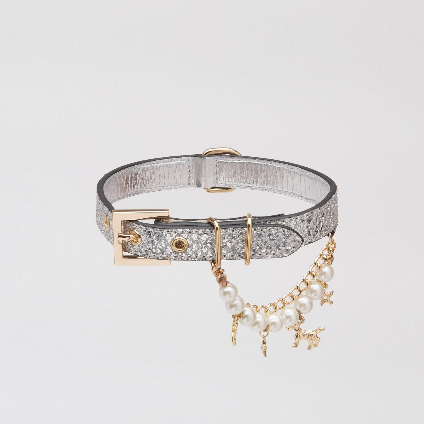 Glitter Collar with Pearl (Silver)