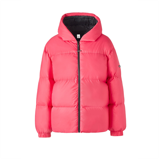 Human Zip Up Puffer Ski Jacket(Rose)